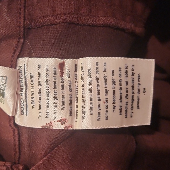 Good American Waxed Denim Deep Red Mini Skirt Size 00/24 - Picture 8 of 12